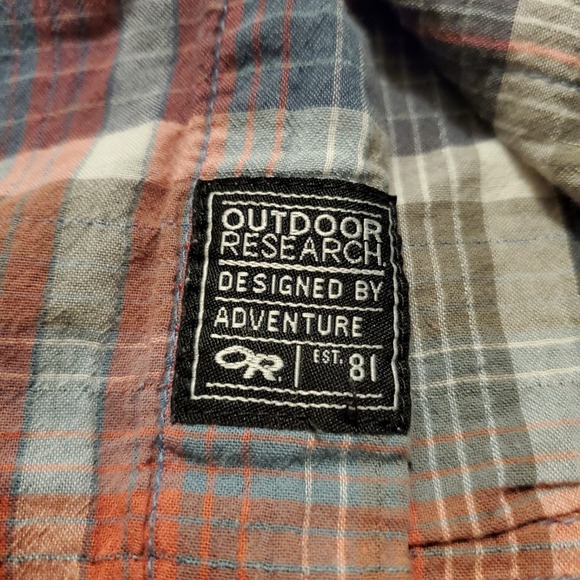 Outdoor Research Shirt‎ Men XL Blue Red Plaid Hiking Outdoors - Picture 6 of 8